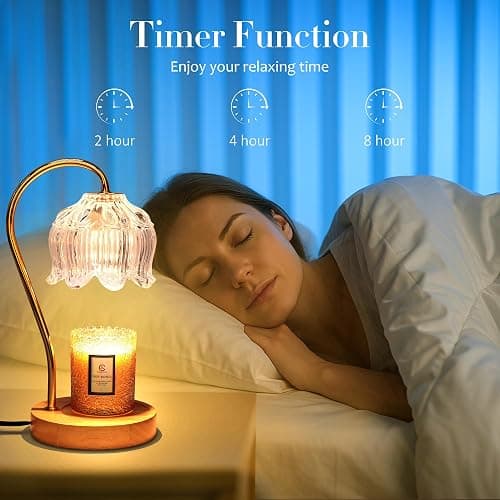 Merrtody Dimmable Flower Candle Warmer Lamp with Timer - Fits All Jar Scented Candles - Christmas & Mother's Day Gift for Women，Mom thumbnail 5
