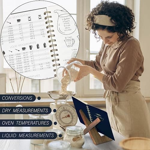 Perfect Blank Recipe Book-Recipe Book to Write in Your Own Recipes,Hardcover Personal Blank Recipe Book, Recipe Notebook Hold 144 Exclusive Formula Recipes (deep sea) - deep sea thumbnail 4