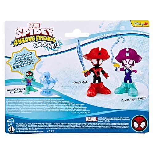 SPIDEY AND HIS AMAZING FRIENDS Marvel Water-Webs Pirate Miles “Spin” Morales & Pirate Ghost-Spider Action Figures thumbnail 9
