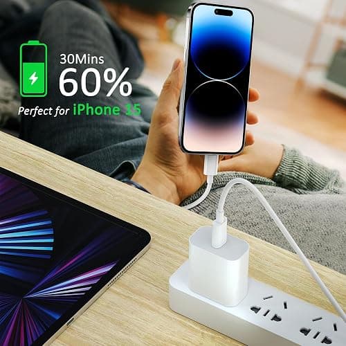 USB C to USB C Charging Cable for Apple 2Pack 10ft,Long Type C to C Fast Charger Cord,for iPhone 16 E/17/Air/15/Pro/Plus/Pro Max, for MacBook Pro/Air, for iPad Pro12.9/11in,Air 4/5,Mini 6/7 60W thumbnail 3