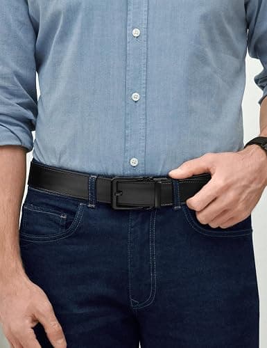 JUKMO 1.5" (38mm) Leather Ratchet Belt for Men in Gift Box thumbnail 6
