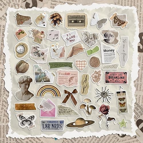 300 Pcs Vintage Stickers, Junk Journal Supplies, Cute Stickers for Journaling Supplies, Junk Journal Supplies, DIY Paper Crafts, Water Bottle Laptop Computer thumbnail 3