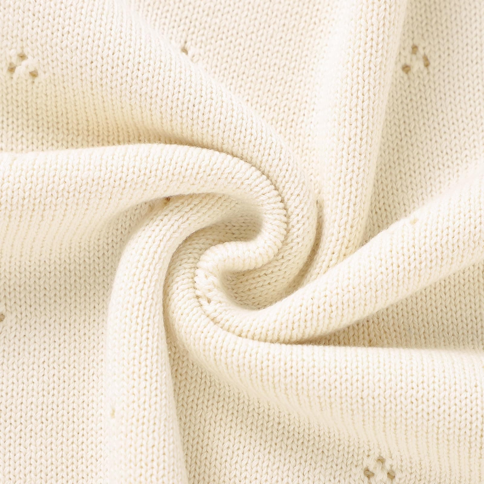 Baby Blanket 100% Cotton Cellular Blanket Baby Soft Cosy Knitted Blanket Cream 100x80cm thumbnail 6