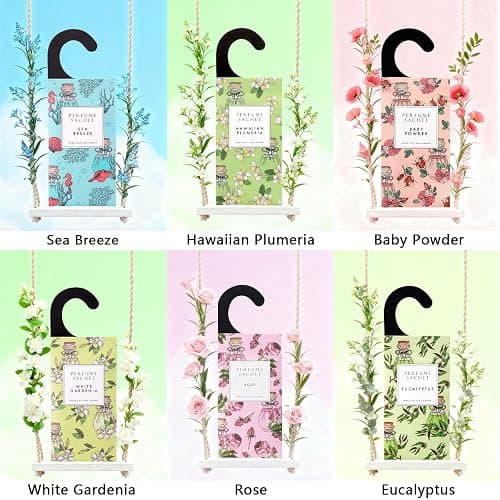 ROSE COTTAGE Large 12 Packs Vanilla Hanging Closet Air Freshener Scented Sachets Long Lasting Smell Goods thumbnail 5