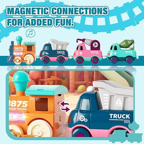 MORECOLL Electric Train Set for Toddlers & Kids w/Music, Lights & Tracks - First Choo Choo Train, Magnetic Connection, Birthday Gifts for Boys and Girls thumbnail 5