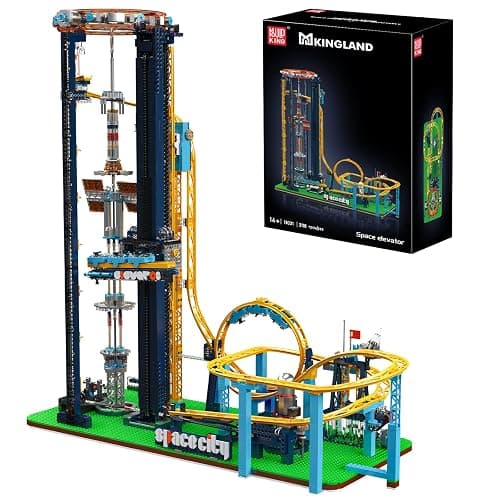 Mould King Loop Coaster Building Kit, Large Amusement Park Roller Coaster Model Set with Passenger Train and Motors, Creative Gift for Adults, 3118 PCS - Image 1