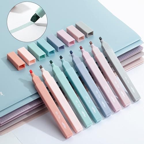Mr. Pen- Aesthetic Cute Highlighters, 8 pcs, Chisel Tip, Earthy Colors, Assorted Colors,No Bleed Bible Pastel Highlighter Set thumbnail 8
