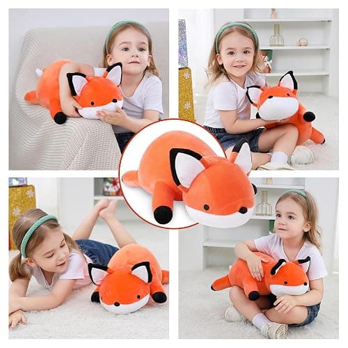 WeBingo Weighted Stuffed Animals, 24" Weighted Fox Plush Toy 4.2 Lb Soft Pillow Cute Giant Plushie Gifts for Kids & Adults(Fox) thumbnail 6