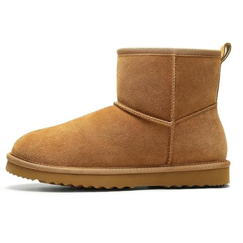 Litfun Genuine Suede Mini Boots for Women Winter Warm Fuzzy Boots Comfort Snow Boots with Fur Lined thumbnail 5