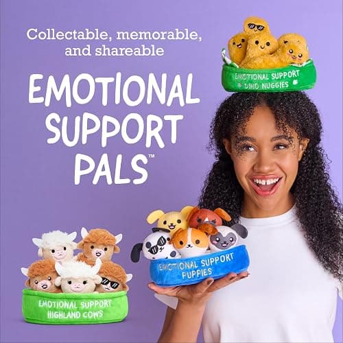 Emotional Support Highland Cows by Relatable, Cuddly Stuffed Animals, Plushies, and Cute Stuff, Great Gift Ideas for Loved Ones of All Ages, Includes 5 Toys with Carrying Basket thumbnail 7