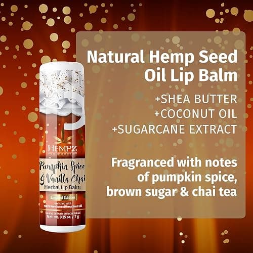 Hempz Pumpkin Spice & Vanilla Chai Lip Balm (.25 Oz) – Fall Scented Travel Sized Moisturizing Lip Balm for Women & Men, Chapstick Moisturizer for Combatting Dry or Very Dry Lips thumbnail 4