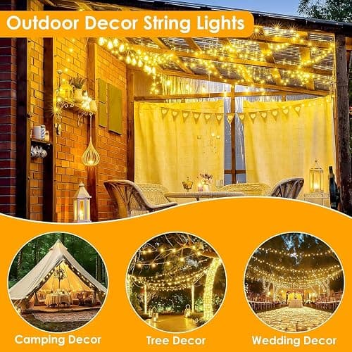 66Ft 200LED Fairy Lights Plug in with Remote, Waterproof String Lights Outdoor & Indoor 8 Modes with Timer, LED Twinkle Lights for Girl's Room Garden Patio Halloween Christmas Decorations (Warm White) thumbnail 6