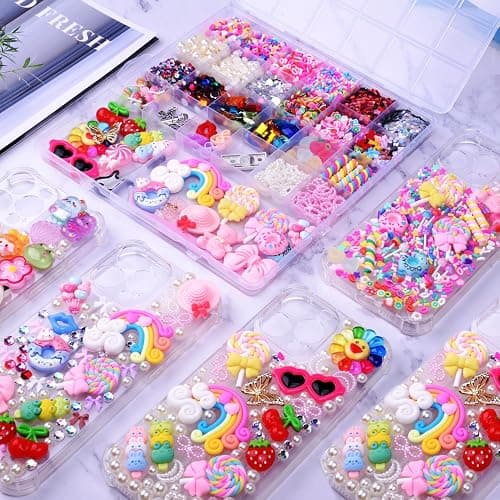 DIYCICO 3980 Pcs Junk Case Charms Kit for Phone Case,Slime Craft,Cute Nail Art Charms thumbnail 5