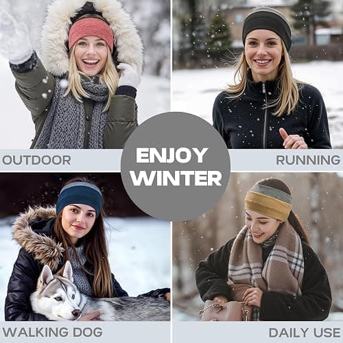 Sukeen Ear Warmer Headband for Women, Double-Layer Warm Winter Headbands for Women, Ear Muffs for Running Cycling Sports thumbnail 6