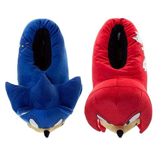 SEGA Sonic the Hedgehog 3D Slippers for Kids House Shoes Sonic Plush thumbnail 4