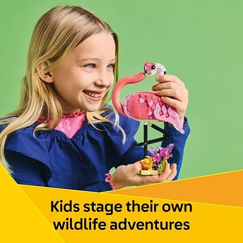 LEGO Creator 3 in 1 Wild Animals: Pink Flamingo Animal Building Toy - Building Toy with 3 Building Options, Pink Flamingo, Cockatoo, or Axolotl - Learning Toy for Kids, Ages 8+- 31170 thumbnail 3