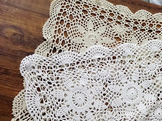 Laivigo Handmade Crochet Lace Table Cloth Doilies Doily,Rectangle,20 x 28 Inch,Beige thumbnail 5