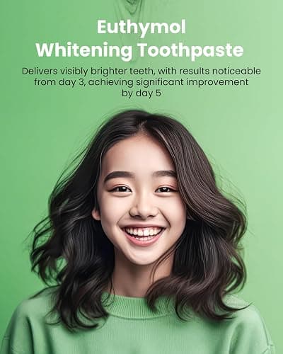 EUTHYMOL Whitening Toothpaste (3.7fl oz) - Stain Removal in 2 Weeks, Long-Lasting Freshness for Sensitive Gum & Teeth. Bad Breath, Cavity Prevention. Recyclable Aluminum Tube thumbnail 6