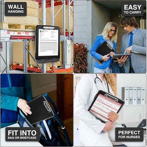 Sooez Clipboard with Storage, Clip Board 8.5 x 11 with Pen Holder, Plastic Organization Case Box for Letter Legal A4 Size Paper, Low Profile Clip, Nurses Teachers Must Haves, School & Office Supplies thumbnail 8