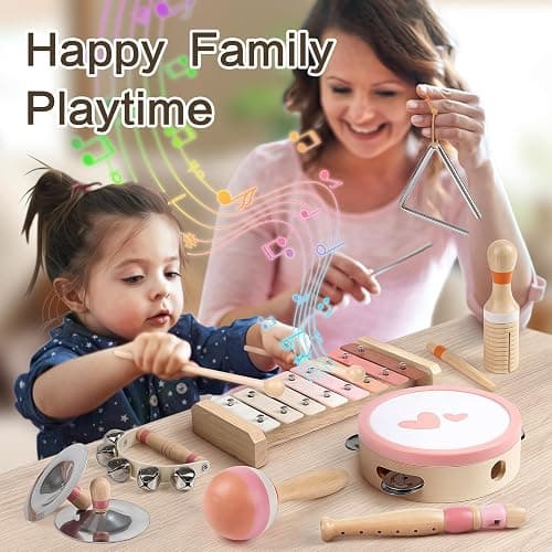Kids Musical Instruments Musical Toy Xylophone Maracas Girl Toys Baby Wooden Baby Toys for Girl Boy Gifts thumbnail 4
