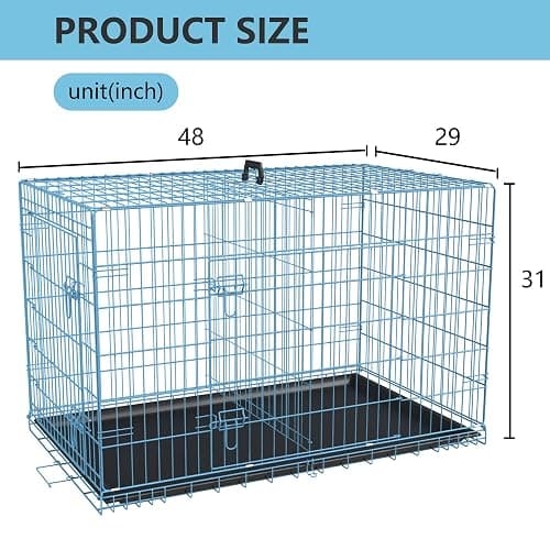 blue metal dog crate thumbnail 7