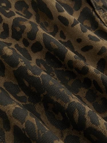 CIDER Women's Leopard Print Denim Shorts High Waisted Frayed Hem Casual Jean Shorts with Pockets thumbnail 7