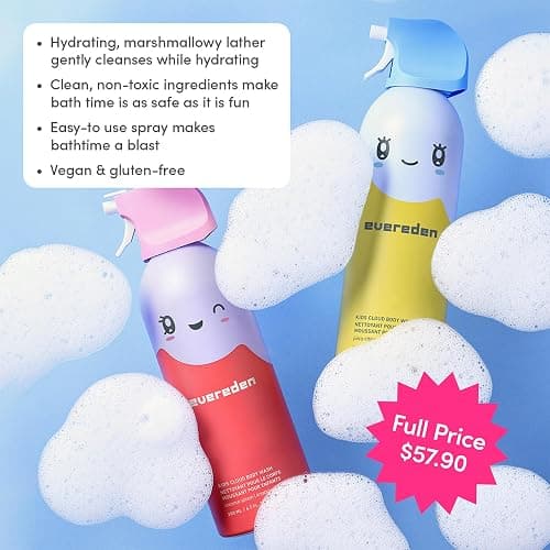 Evereden Kids Cloud Body Wash Duo - Gentle, Nourishing Toddler Body Wash for Delicate Skin, Coconut Splash & Juicy Citrus Scents, Creamy Hydrating Formula, 2 Pack (6.7 fl oz Each) thumbnail 3
