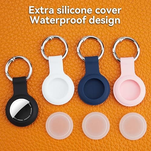 IPX8 Waterproof for AirTag Holder,4-Pack Silicone case for Apple Air Tag Keyring for Keys, Bags, Luggage, Pet Collars,Anti-Lost and Scratch-Resistant Design for Apple Air Tags thumbnail 2