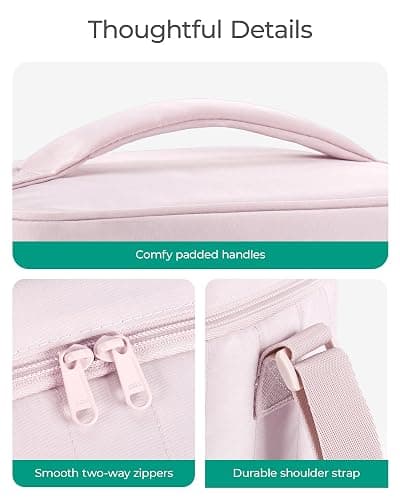 BAGSMART Lunch Box for Women Insulated Lunch Bag Cute Puffer Lunch Tote Bags Lightweight Quilted Reusable Cooler for Work School Picnic or Travel, Pink thumbnail 6