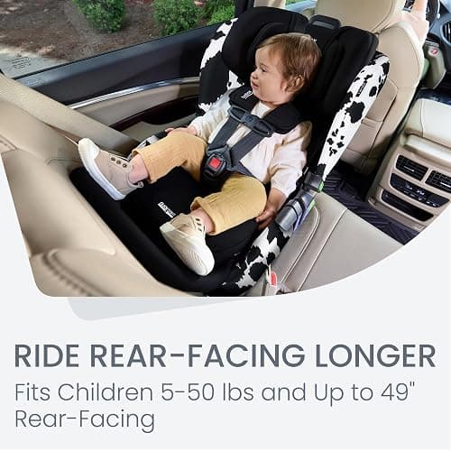 Britax Poplar S Convertible Car Seat, 2-in-1 Car Seat Extended Rear Facing, 17” Slim Car Seat Design with Fast & Easy ClickTight Installation, Anti-Rebound Bar & SafeWash Fabrics — Cowmooflage thumbnail 10