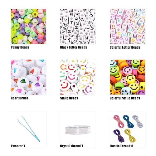 LIS HEGENSA Pony Beads Bulk,Kandi Beads for Necklace Jewelry Making Hair Braiding,Bracelets Making Kits,Hair Bead,Bracelet Plastic Bead for Crafts Braids Girls(24 Color,1000PCS) thumbnail 8