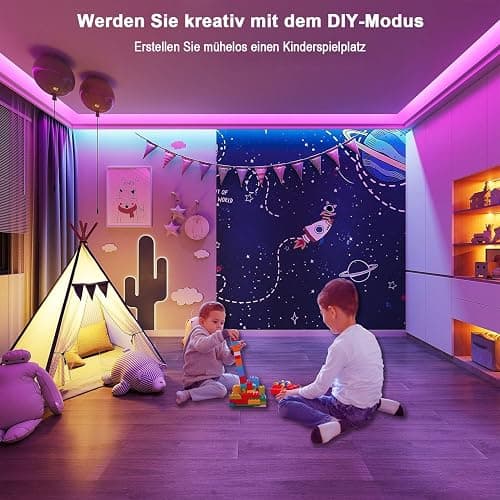 Keepsmile LED Strip 30m, RGB LED Streifen with Remote & Bluetooth APP Control,Timer Setting,Dimmable Led Lichtband Music Sync Colour Changing LED Lichterkette for Gaming Zimmer Deko (2 Rolls of 15 m) thumbnail 5