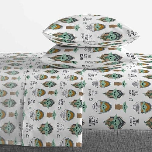 Jay Franco Star Wars The Mandalorian The Child 5 Piece Queen Bed Set - Includes Reversible Comforter & Sheet Set - Bedding Features Baby Yoda - Super Soft Fade Resistant Microfiber Official Product thumbnail 6