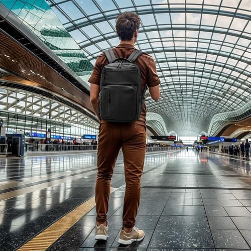 SUIKIHUM Waterproof Laptop Backpack for Men & Women, Flight Approved Anti-Theft Daypack with 15.6-inch Laptop Sleeve (Black) thumbnail 7