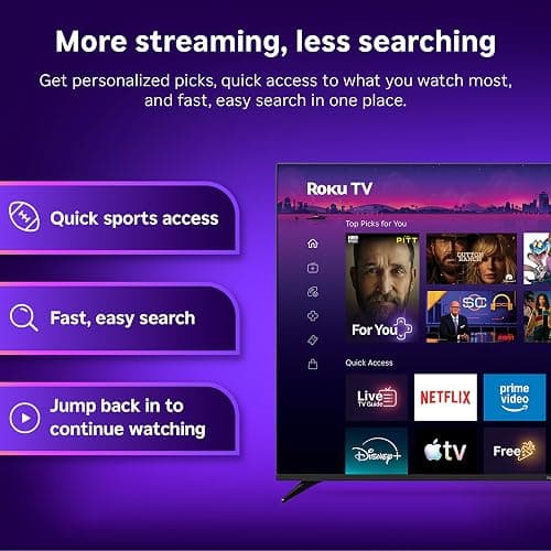 Roku 32-Inch Select Series Smart TV 2026-720p HD TV - RokuTV | Flat Screen LED Television with Voice Remote, Wi-Fi & Bluetooth Headphone Mode - Streaming Live Local News Sports & Movies thumbnail 8