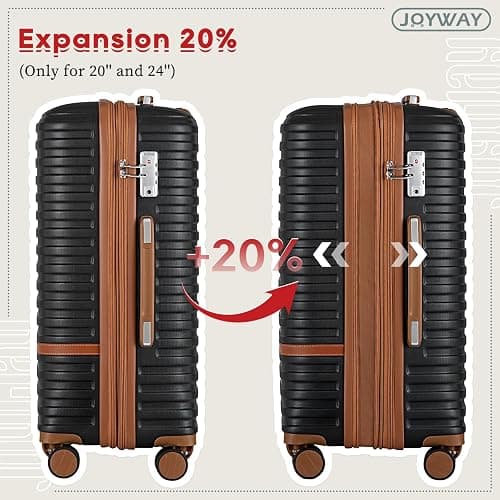 Joyway Expandable Carry on Luggage Sets Airline Approved, Lightweight Hard Shell 20 Inch Carry-on Suitcase with Spinner Wheels thumbnail 3
