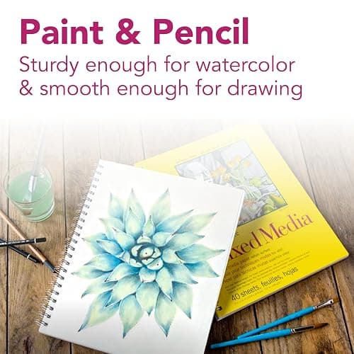Strathmore 300 Series Mixed Media Paper Pad, Side Wire Bound, 9x12 inches, 40 Sheets (117lb/190g) - Artist Paper for Adults and Students - Watercolor, Gouache, Graphite, Ink, Pencil, Marker thumbnail 3