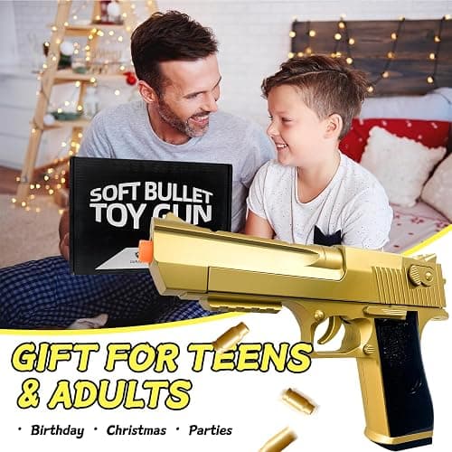 Shell Ejecting Toy Gun for Kids & Adults - Realistic Tactical Blaster with 50 Soft Foam Bullets, Safety Goggles - Shoots 32 Feet - Christmas Birthday Gift for Boys Teens - Outdoor Backyard Battle Game thumbnail 5