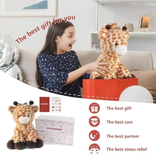 Niuniu Daddy 14" | 3.5 Pound Giraffe Weighted Plush Stuffed Animal, Heavy Giraffe Pillowfort Toys for Kids Adults, Weighted Beads for Stuffed Animals Body Pillow for Gift Birthday Christmas Holiday thumbnail 5