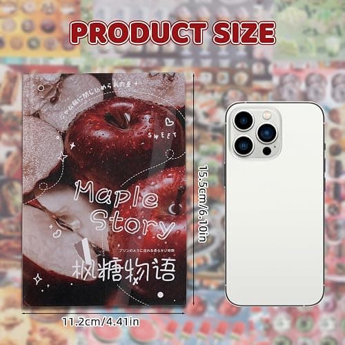 Tmtains 30 Sheets Japanese Manga Style Sticker Book 1440Pcs Heisei Retro Romantic Memory Series Manga Books Style Korean Sticker Aesthetic Japanese Stickers Book for Adults Valentine Gifts (Nice Food) thumbnail 4