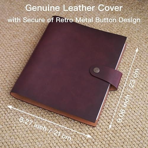 Adeerus Genuine Leather Photo Album 300 Pockets, 4x6 for 300 Photos, with 40 Writing Paper, Bookshelf Scrapbook for Travel Family Wedding Kids Graduation Baby Pictures, Wine Brown thumbnail 3
