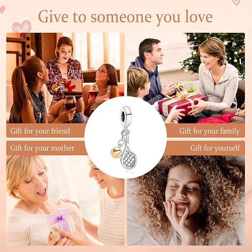 Annmors Tennisschläger Charm Anhänger S925 Sterling Silber Damen Armbänder Halskette Pendant thumbnail 6