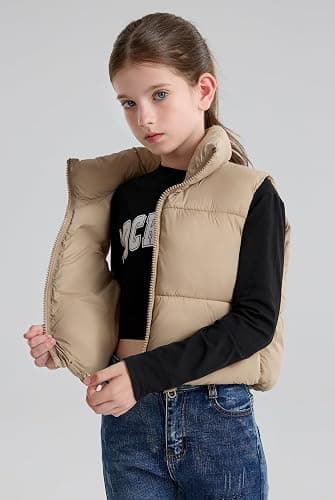 SOLOCOTE Girls Puffy Vest Coat Water-Resistant Warm Winter Sleeveless Kids Jacket for 4-14 Years thumbnail 3