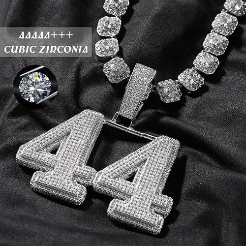 3UMeter Diamond Chain Iced Out Letter Necklace Custom Name Chain Name Plate Necklaces with Rope Chain Custom Name Necklace Hip Hop Pendant for Men Women thumbnail 2