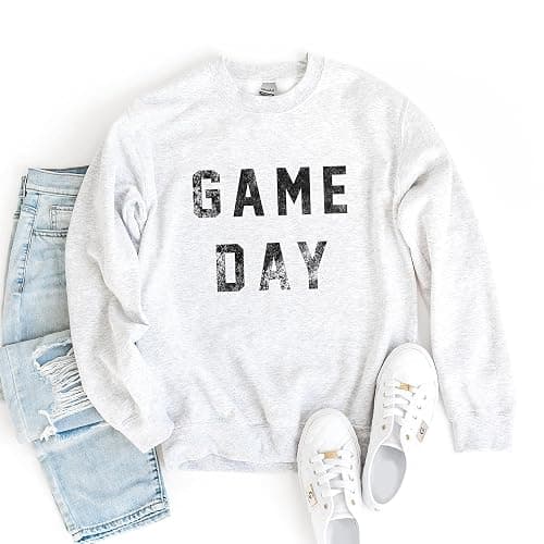 Game Day Sweatshirt, Cute Sports Sweatshirt For Women, Vintage Football Pullover Sweater, Touchdown Shirt, Gift For Mom, Unisex Crewneck Sweatshirt Ash Grey thumbnail 7