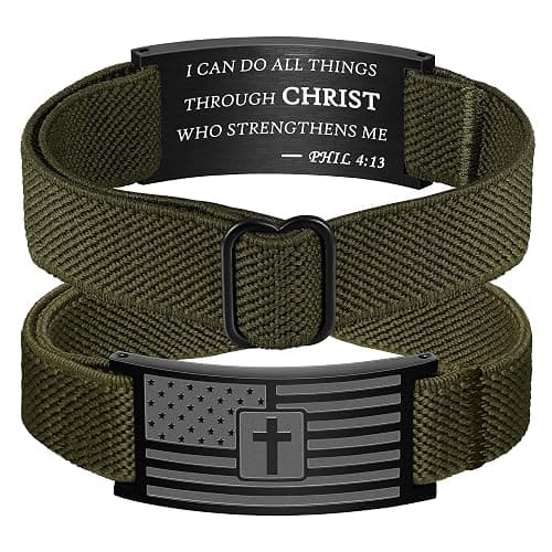 Jesvo Stocking Stuffers - Gifts Ideas for Teen Boys Men, American Flag Cross Christian Bracelets, Christmas Stocking Stuffer for Kids Tween Teenage Boy - Image 1