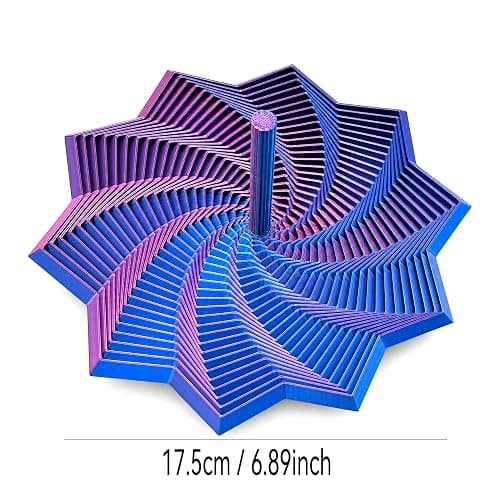 3D Printed Fidget Toy for Adults: Waoferfio Retractable Sensory Star with Handle, Honeycomb Spiral Design to Relieve Stress and Anxiety – Large 3D Printed Toys with 25 Rings, 3D Toys for Sensory thumbnail 6