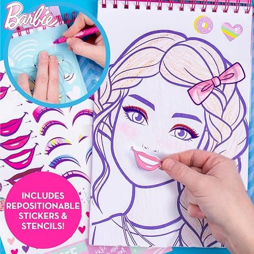 Horizon Group USA Barbie Magazine - Create Hair & Makeup Looks with 130+ Stencils, 180+ Stickers, Crayons & Pretend Makeup thumbnail 5