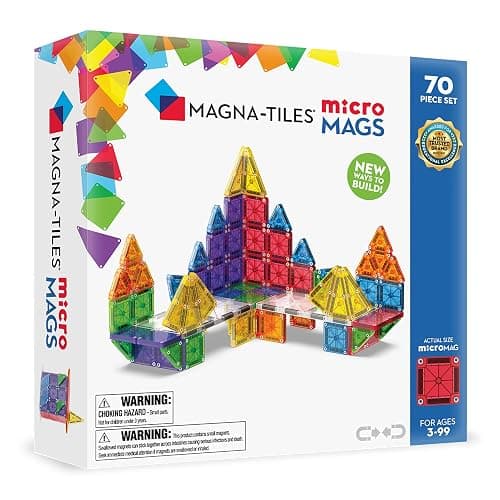 MAGNA-TILES microMAGS 70-Piece Deluxe Magnetic Construction Set, The Original Magnetic Building Brand - Image 1