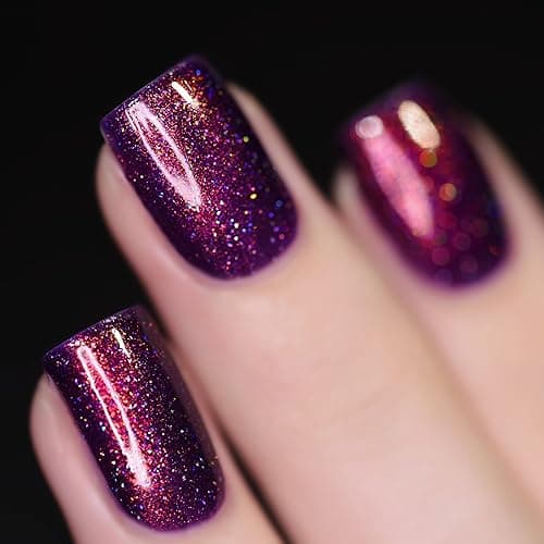 ILNP Ava - Vivid Violet Holographic Nail Polish thumbnail 5